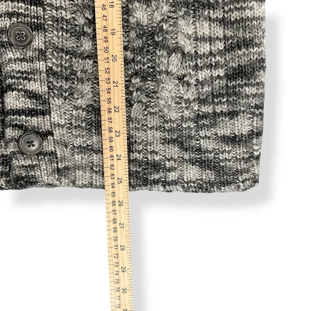 Banana Republic Cardigan Men Large Gray Long Sleeve Button Heavyweight Wool Knit